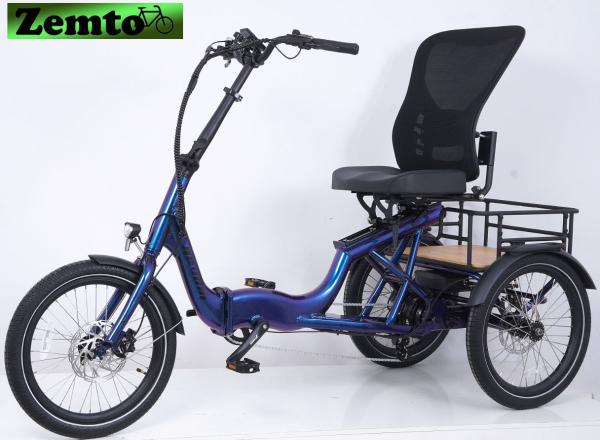 Elektro Dreirad Zemto-Lux-Mover T4F,  Faltbar, 720 WH, 85 NM - blau